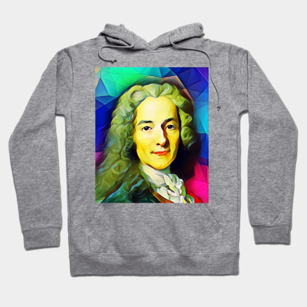 Voltaire Colourful Portrait | Voltaire Artwork 7 Hoodie by JustLit